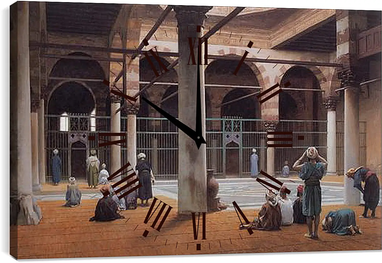 Часы картина - Interior of a Mosque. Жан-Леон Жером