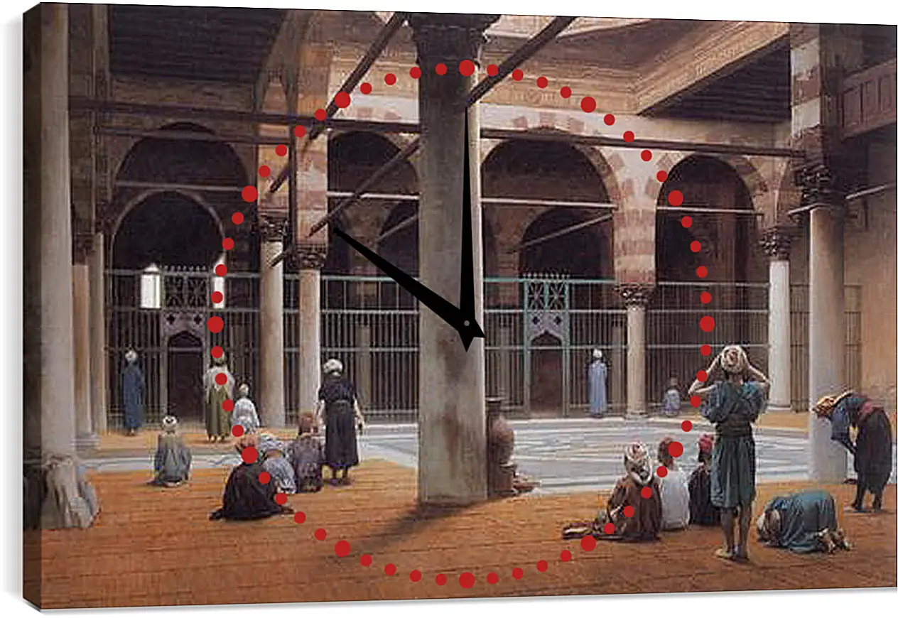 Часы картина - Interior of a Mosque. Жан-Леон Жером