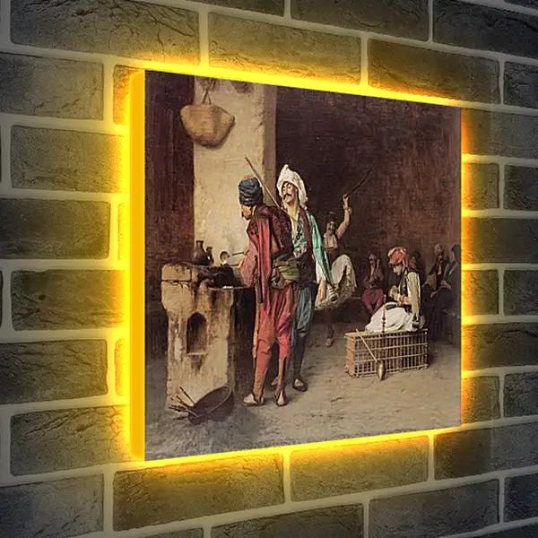 Лайтбокс световая панель - Cafe House, Cairo - Casting Bullets. Жан-Леон Жером