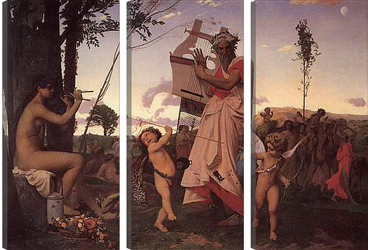 Модульная картина - Anacreon, Bacchus and Cupid. Жан-Леон Жером
