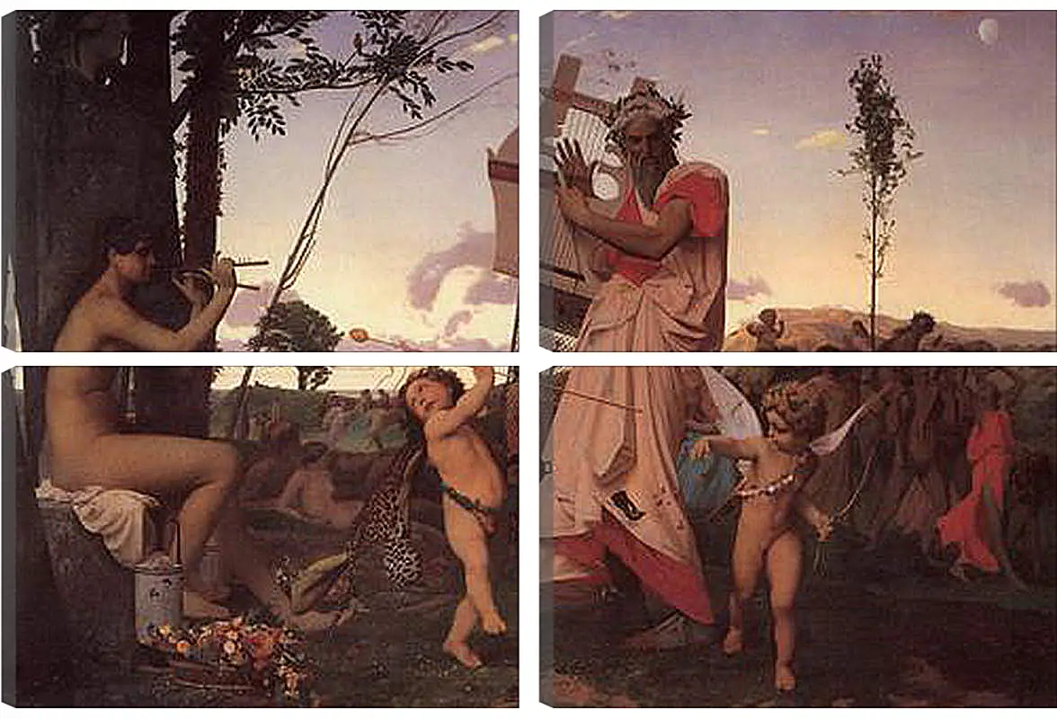 Модульная картина - Anacreon, Bacchus and Cupid. Жан-Леон Жером