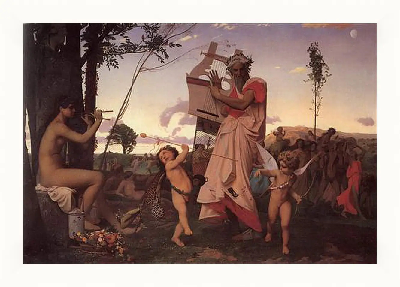 Картина в раме - Anacreon, Bacchus and Cupid. Жан-Леон Жером