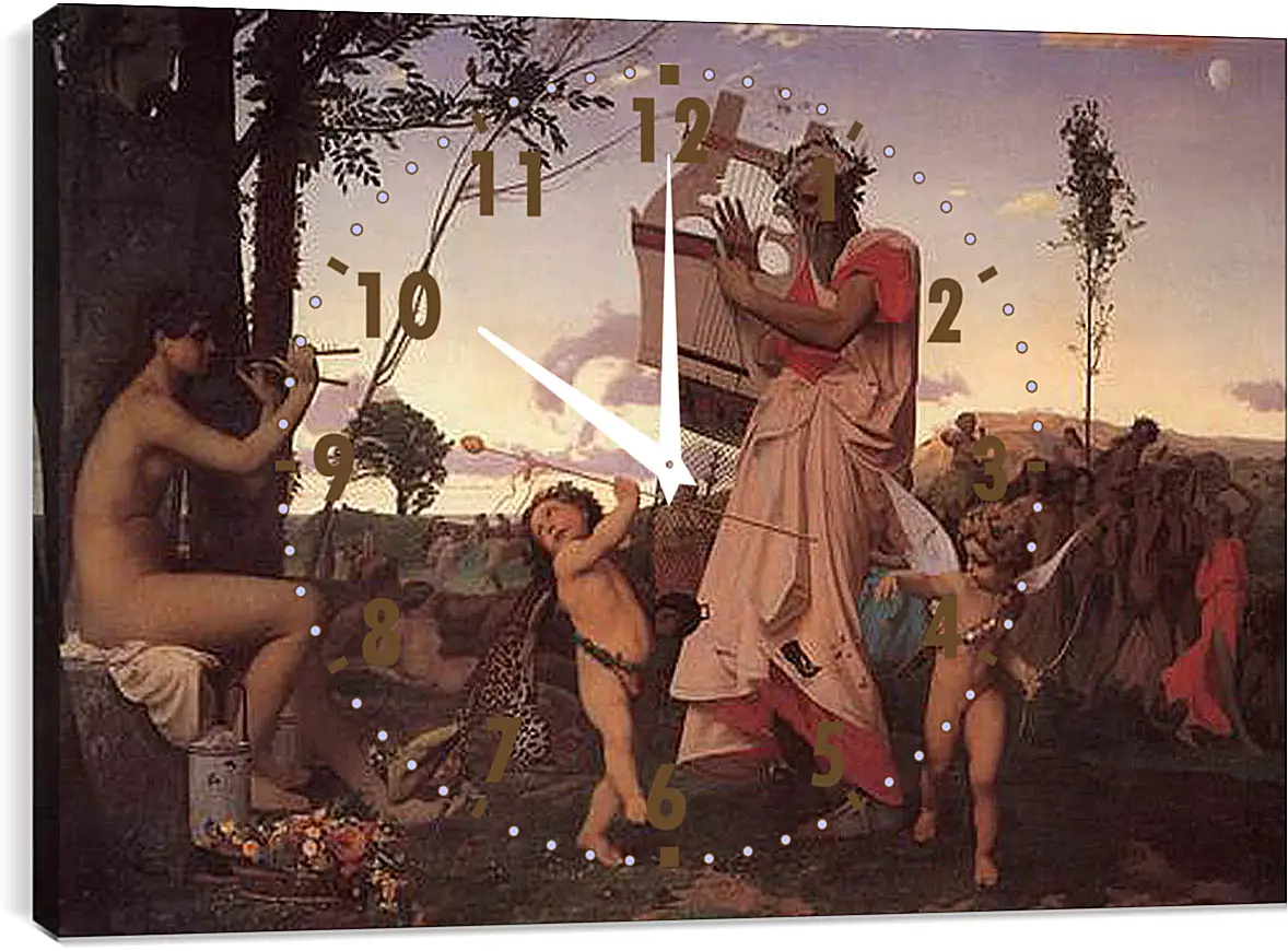 Часы картина - Anacreon, Bacchus and Cupid. Жан-Леон Жером