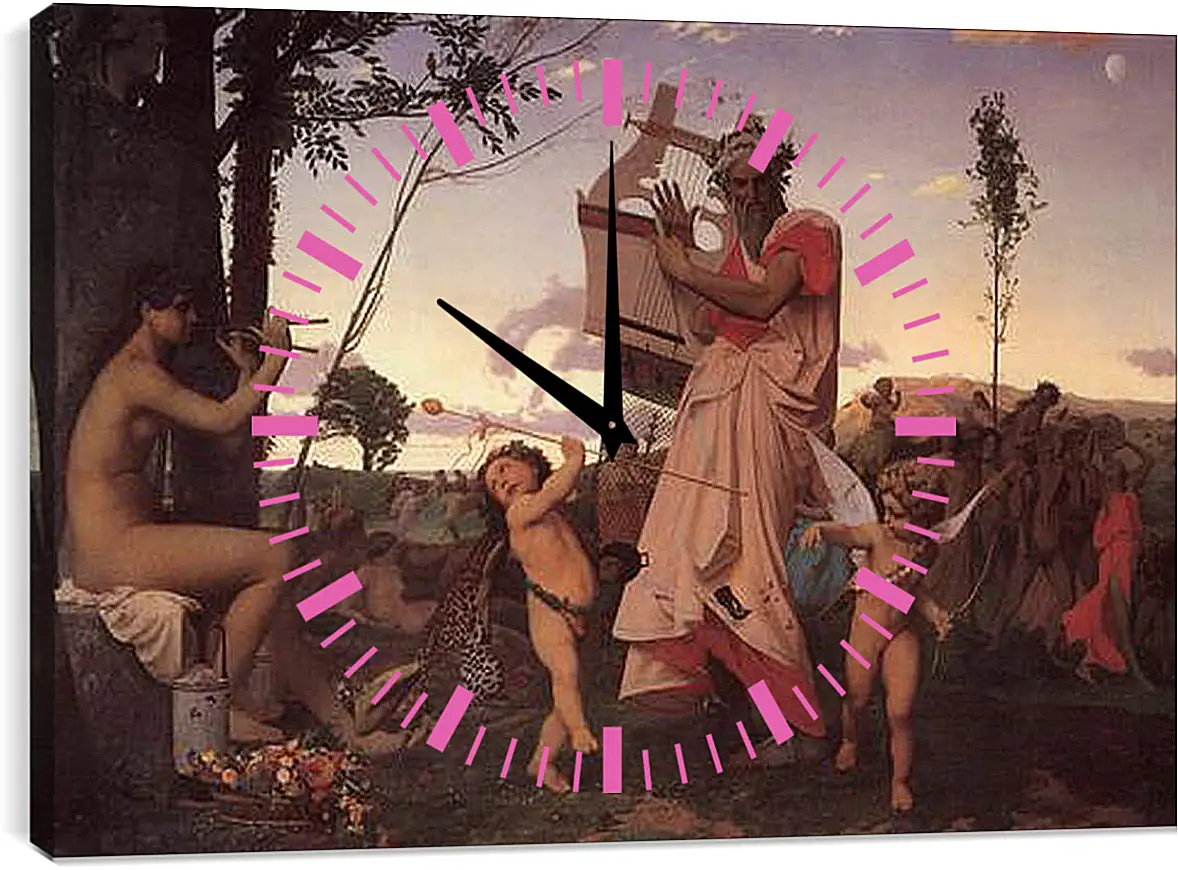 Часы картина - Anacreon, Bacchus and Cupid. Жан-Леон Жером