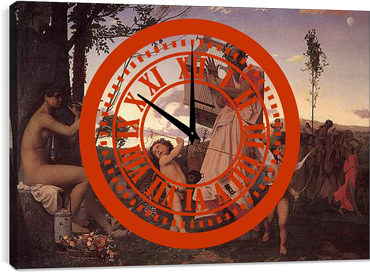 Часы картина - Anacreon, Bacchus and Cupid. Жан-Леон Жером
