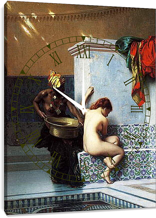 Часы картина - Turkish bath. Жан-Леон Жером
