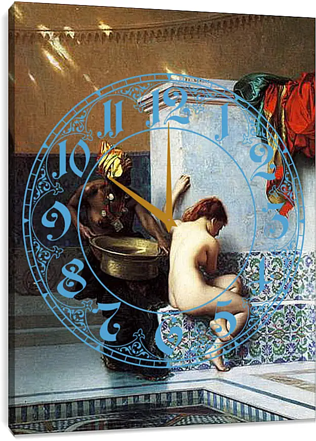 Часы картина - Turkish bath. Жан-Леон Жером
