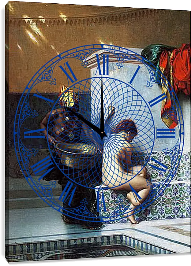 Часы картина - Turkish bath. Жан-Леон Жером