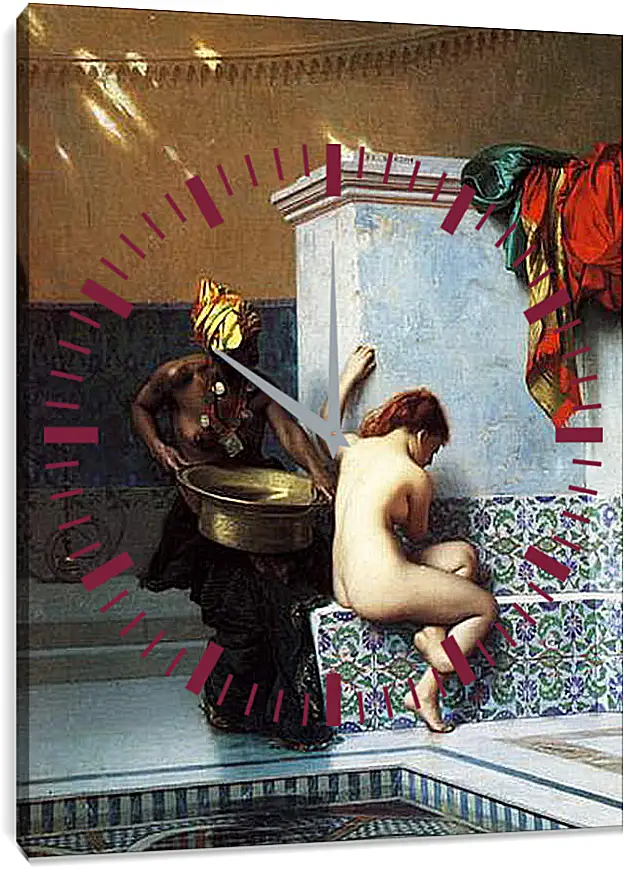 Часы картина - Turkish bath. Жан-Леон Жером