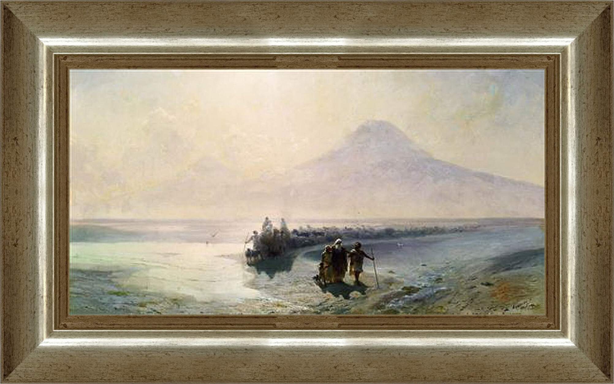 Картина в раме - Сошествие Ноя с горы Арарат. Иван Айвазовский