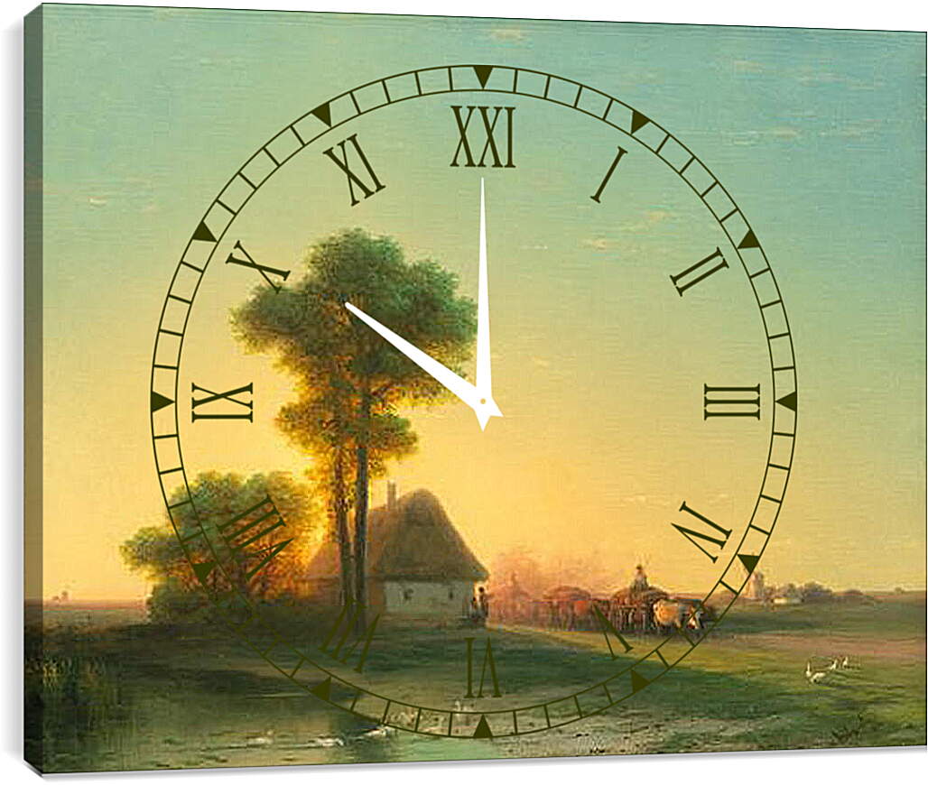 Часы картина - Вечер на Украине. Иван Айвазовский
