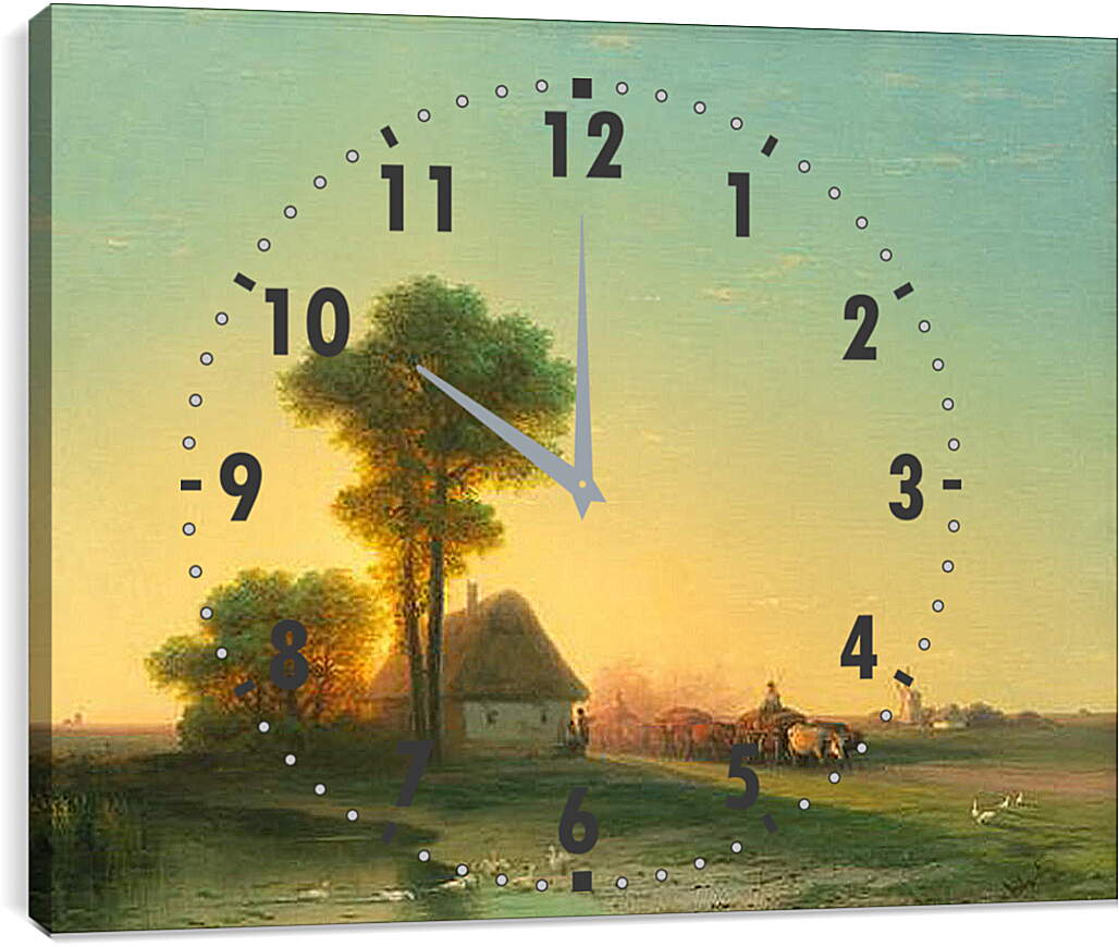 Часы картина - Вечер на Украине. Иван Айвазовский
