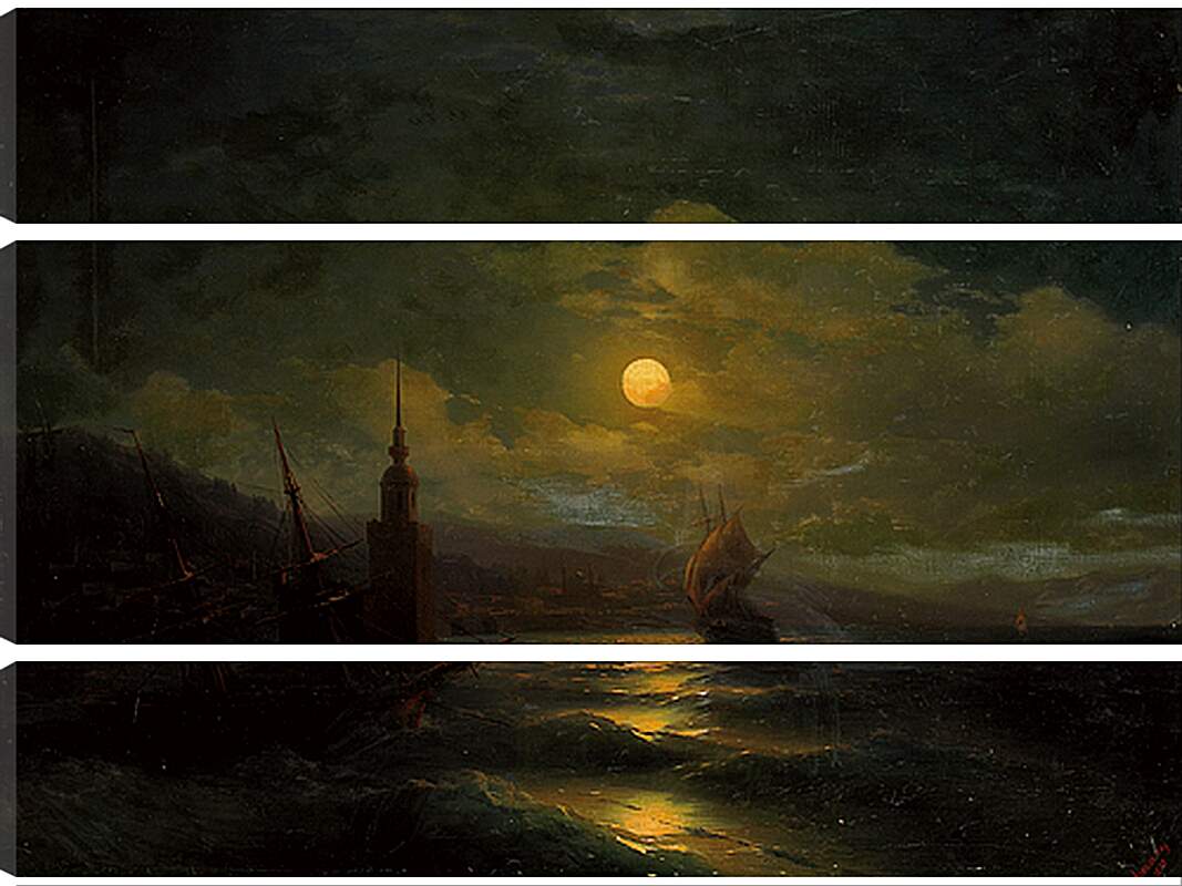 Модульная картина - Вид на Константинополь с моря в лунную ночь. Иван Айвазовский
