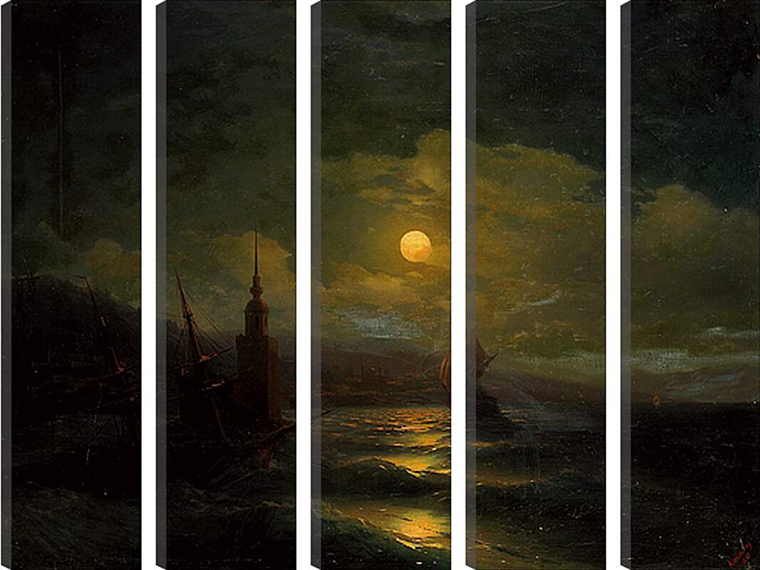 Модульная картина - Вид на Константинополь с моря в лунную ночь. Иван Айвазовский
