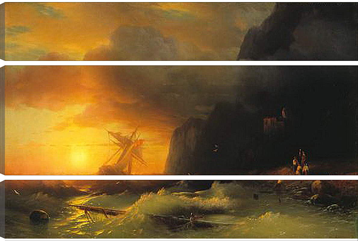 Модульная картина - Кораблекрушение у горы Афон. Иван Айвазовский
