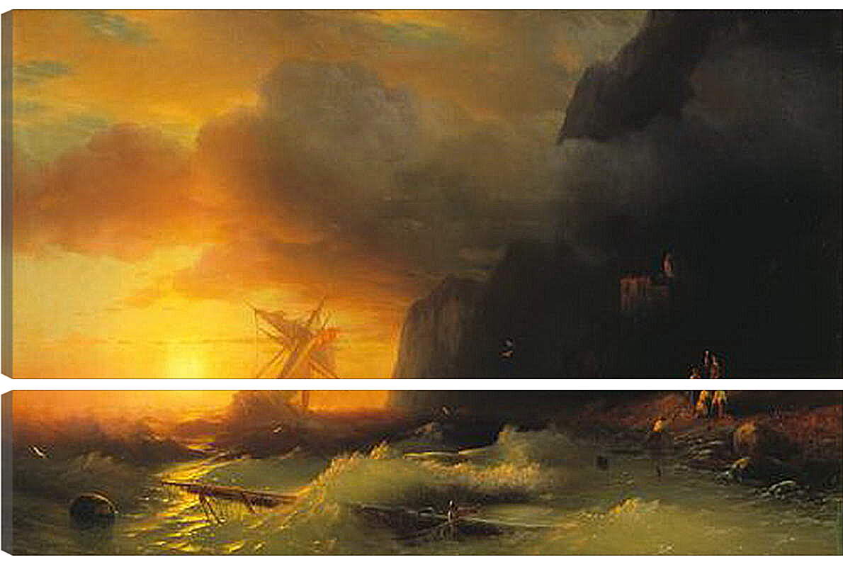 Модульная картина - Кораблекрушение у горы Афон. Иван Айвазовский
