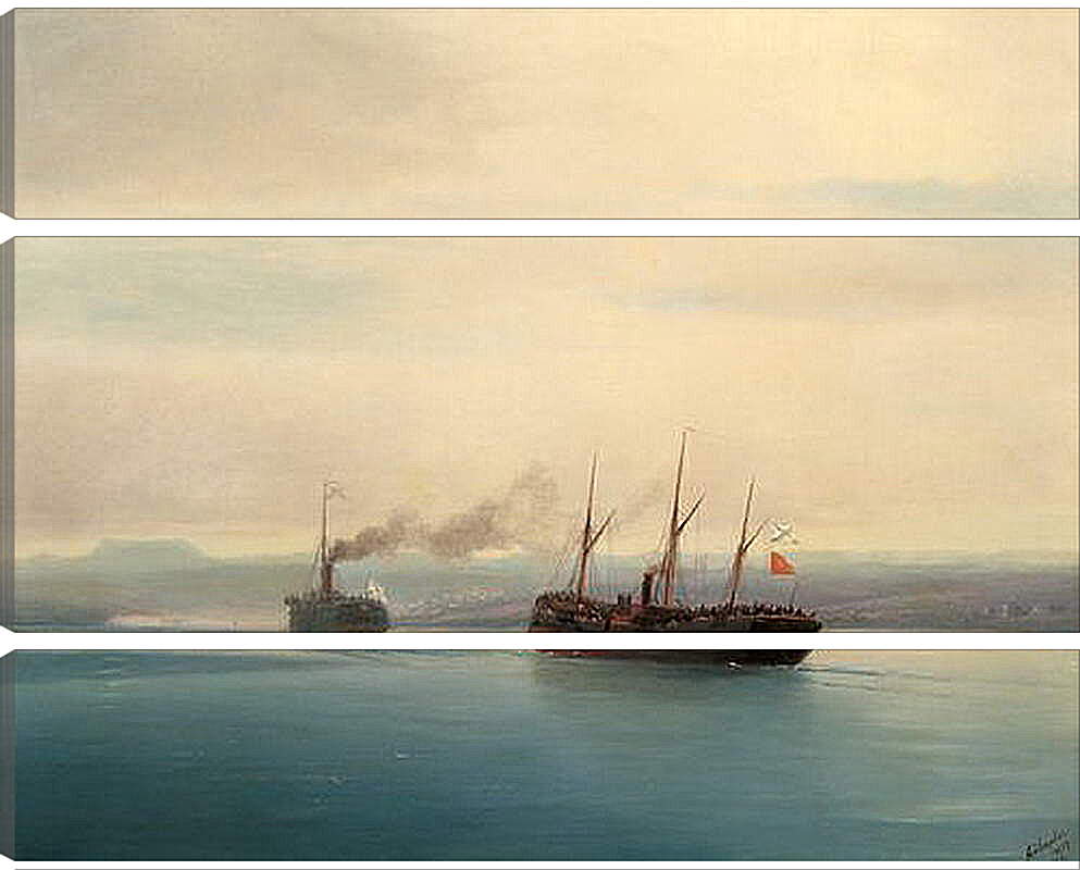 Модульная картина - Захват турецкого крейсера Мерсина. Иван Айвазовский
