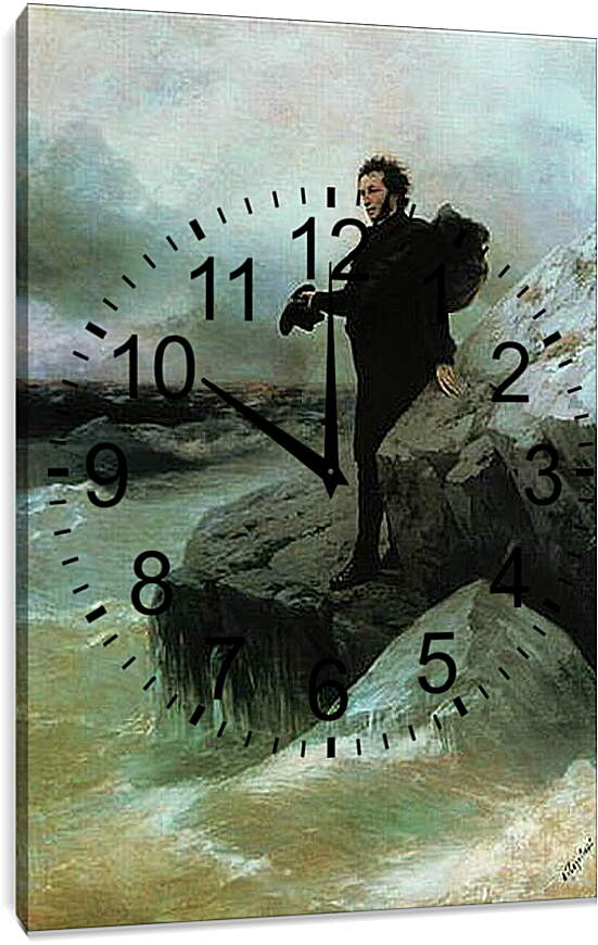 Часы картина - Прощание Пушкина с морем. Иван Айвазовский
