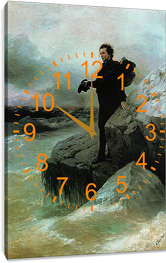 Часы картина - Прощание Пушкина с морем. Иван Айвазовский
