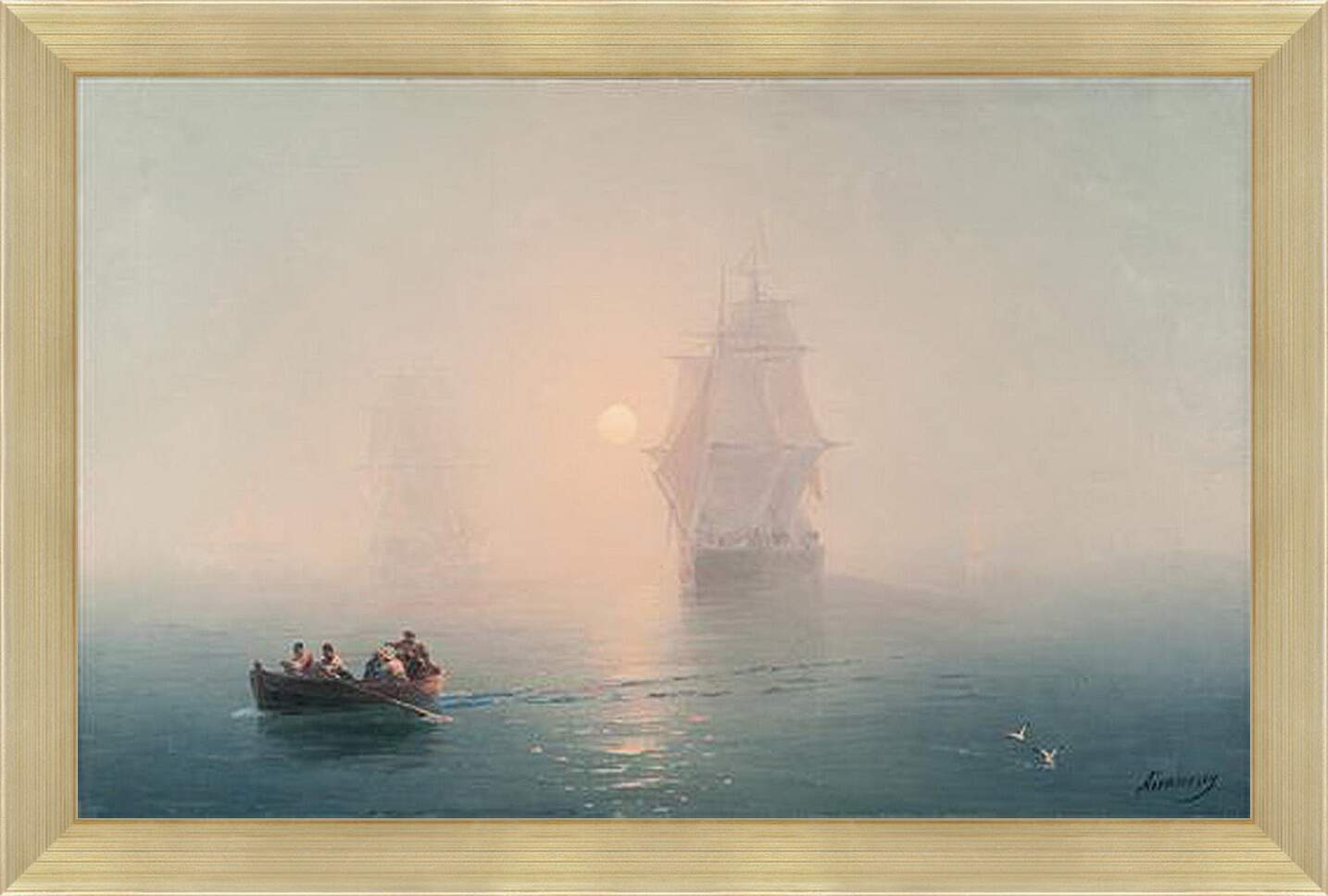 Картина в раме - Военный Корабль. Иван Айвазовский
