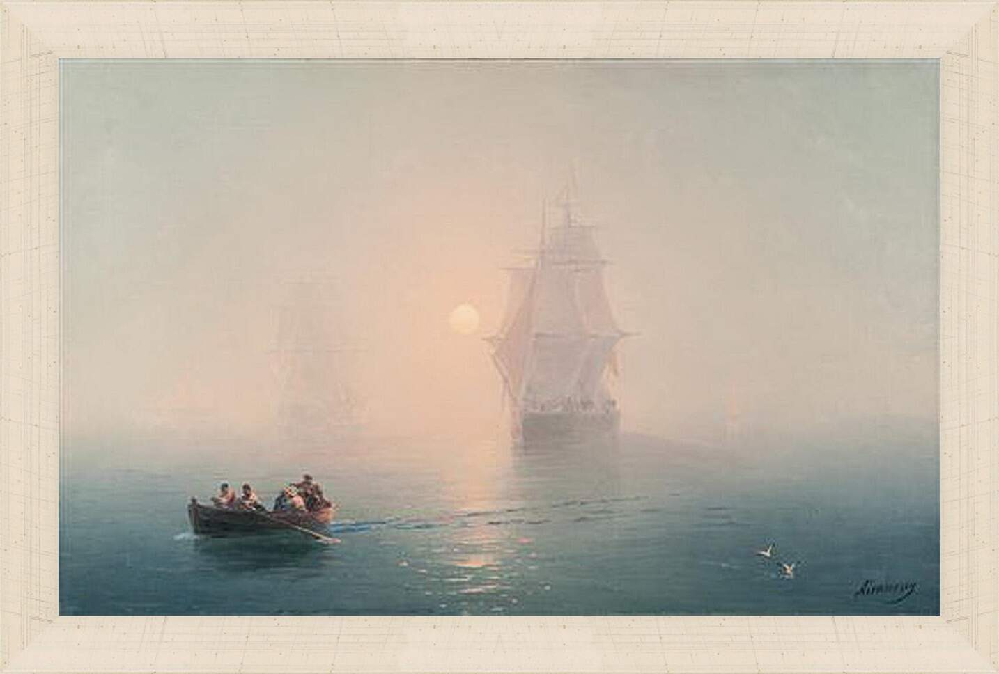 Картина в раме - Военный Корабль. Иван Айвазовский
