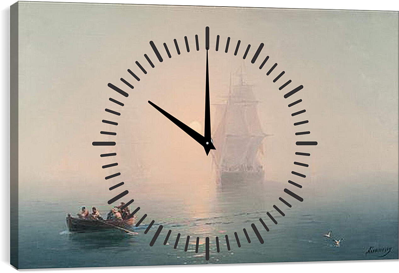 Часы картина - Военный Корабль. Иван Айвазовский
