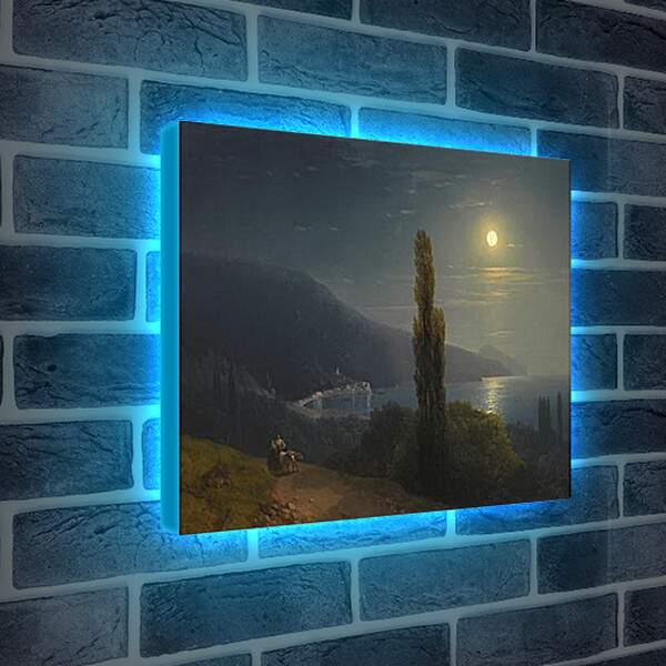 Лайтбокс световая панель - Вид Крыма в лунную ночь. Иван Айвазовский
