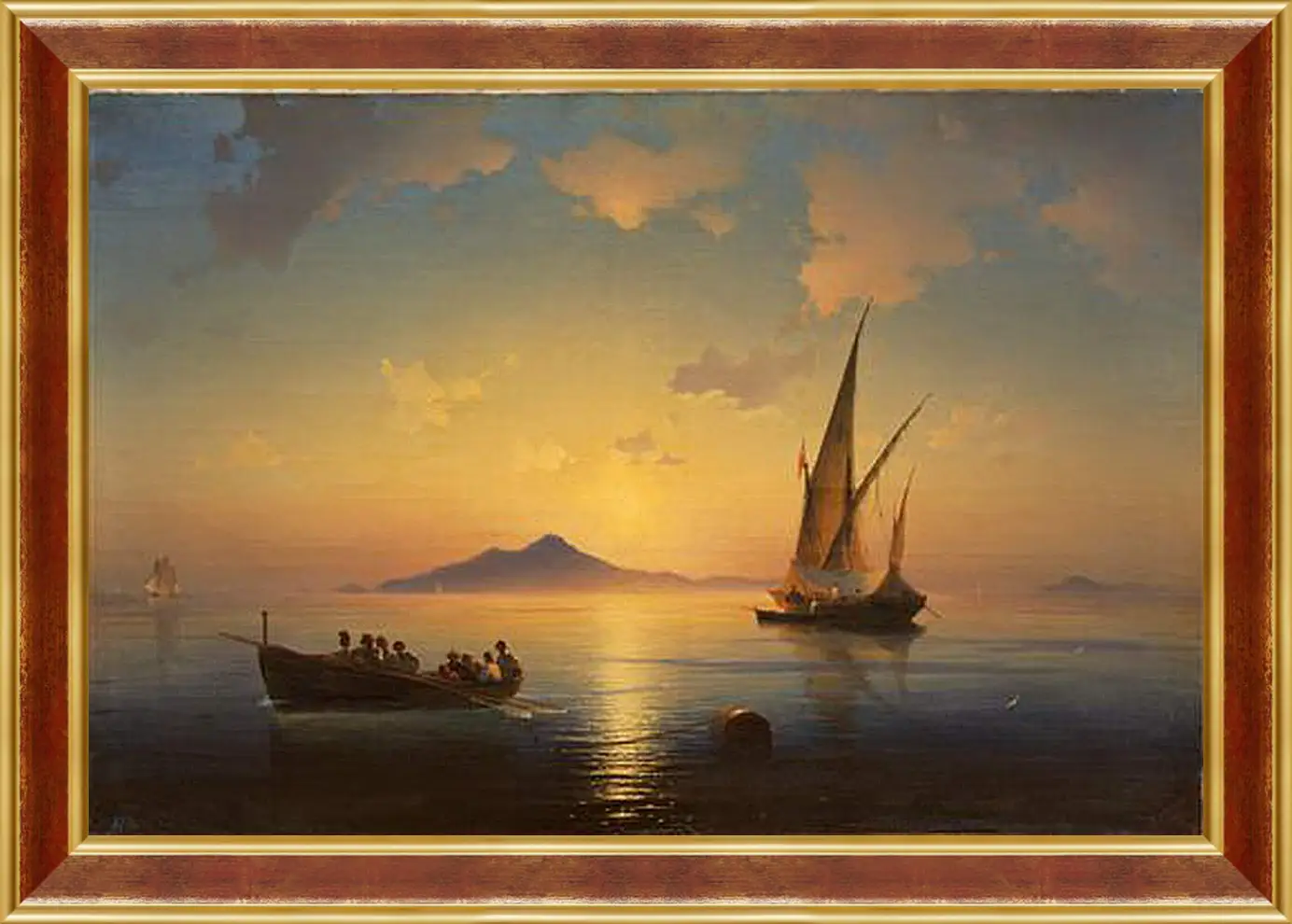Картина в раме - Неаполитанский залив. 1841. Иван Айвазовский