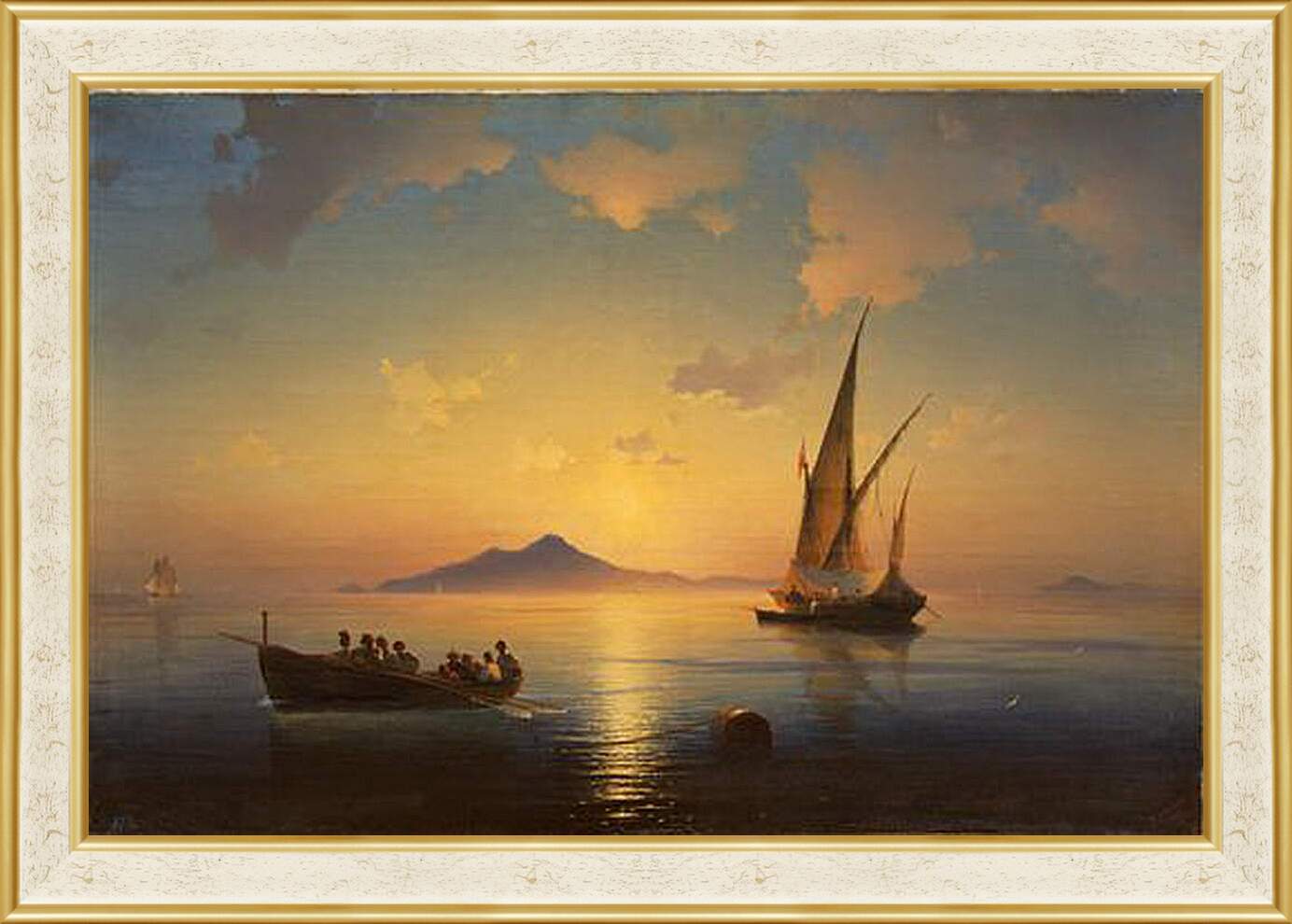Картина в раме - Неаполитанский залив. 1841. Иван Айвазовский
