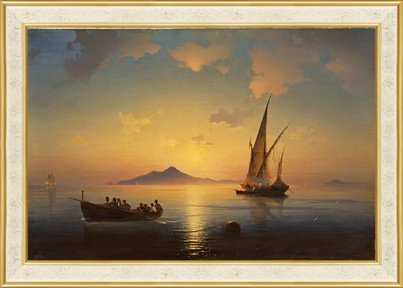 Картина в раме - Неаполитанский залив. 1841. Иван Айвазовский