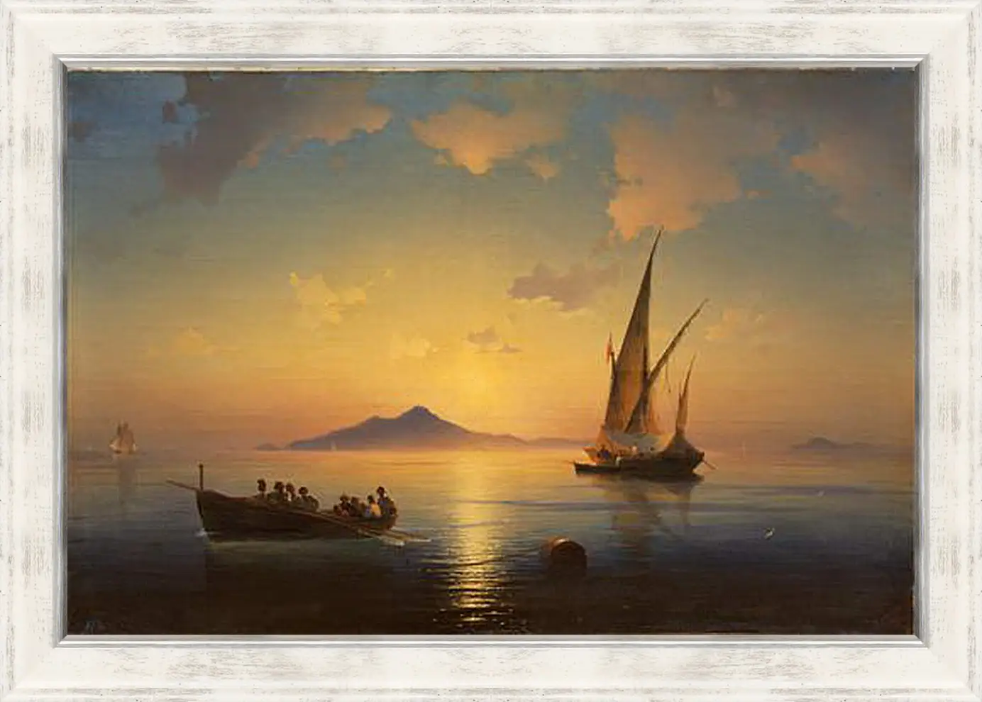 Картина в раме - Неаполитанский залив. 1841. Иван Айвазовский