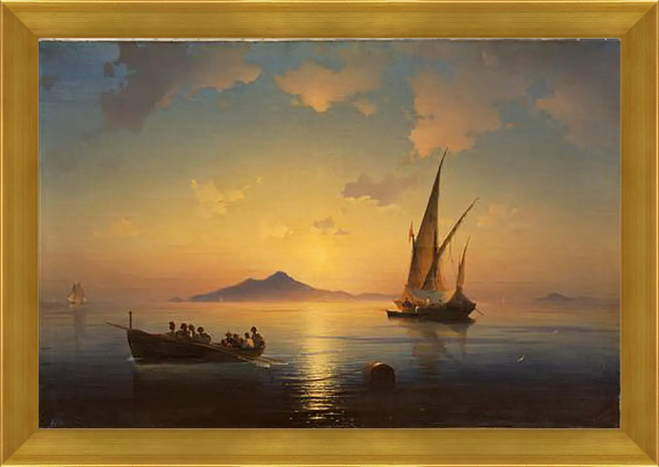 Картина в раме - Неаполитанский залив. 1841. Иван Айвазовский