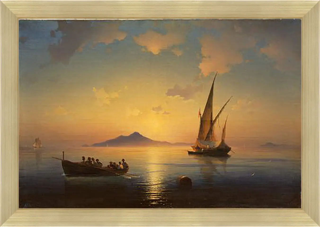 Картина в раме - Неаполитанский залив. 1841. Иван Айвазовский