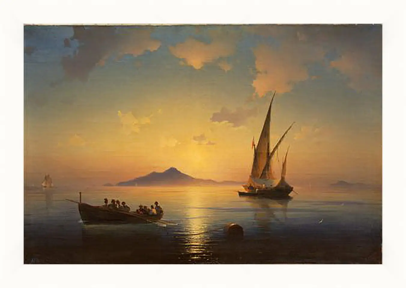 Картина в раме - Неаполитанский залив. 1841. Иван Айвазовский