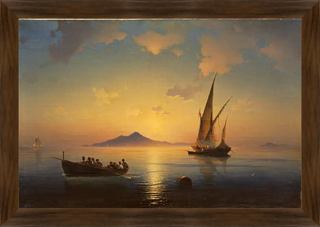 Картина в раме - Неаполитанский залив. 1841. Иван Айвазовский