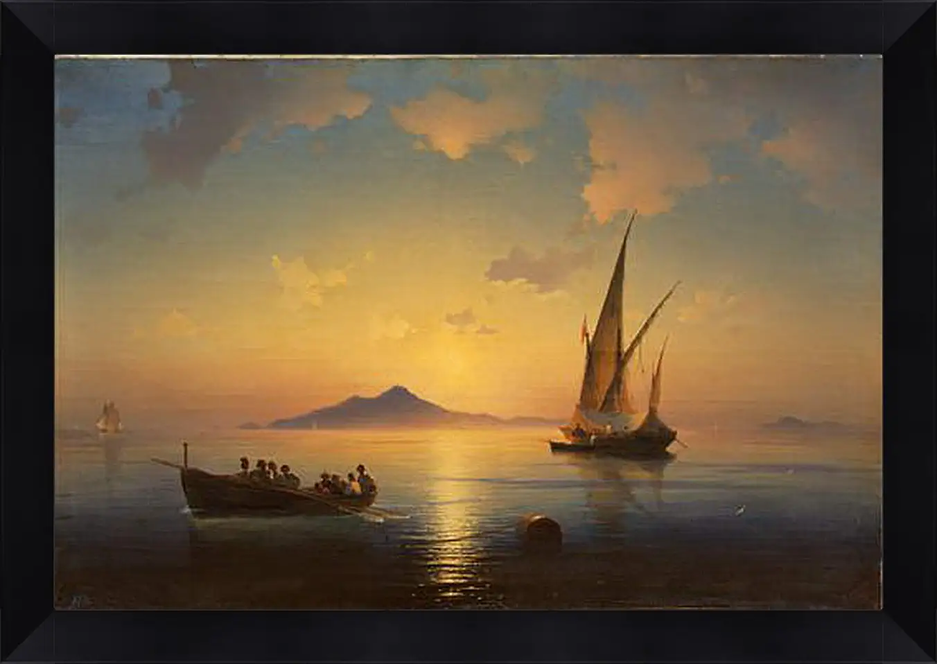 Картина в раме - Неаполитанский залив. 1841. Иван Айвазовский