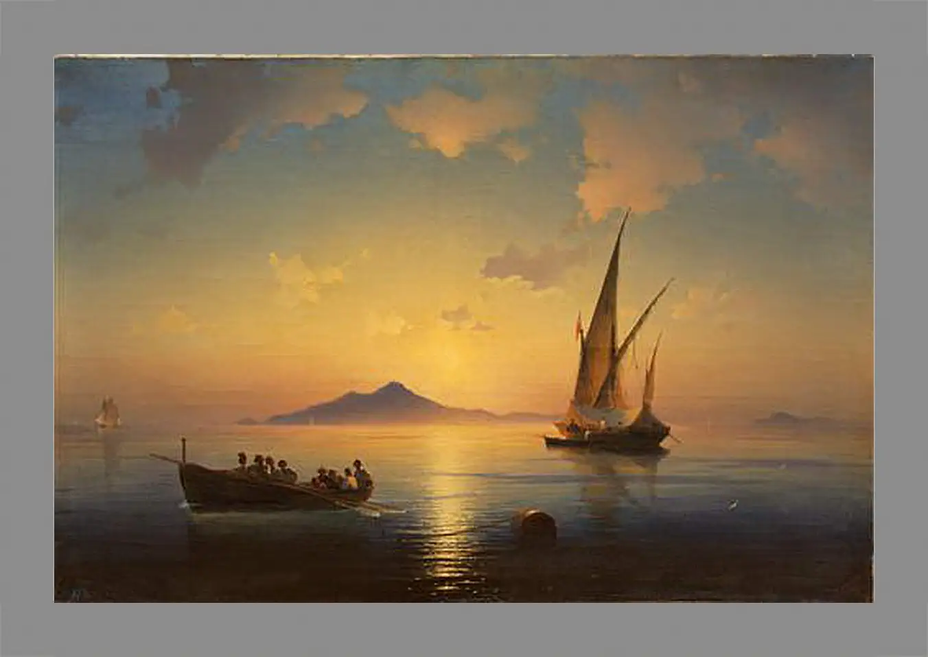 Картина в раме - Неаполитанский залив. 1841. Иван Айвазовский