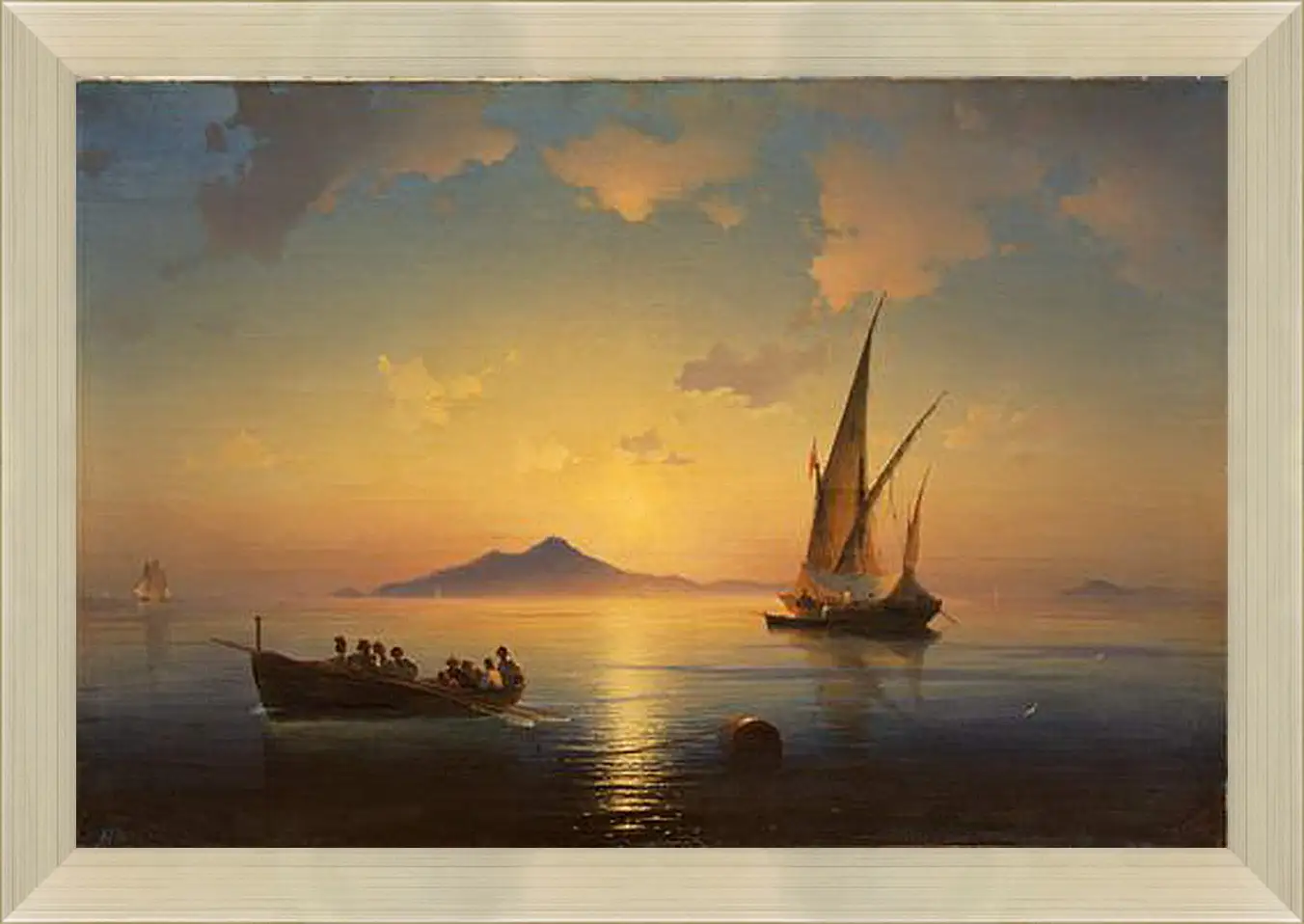 Картина в раме - Неаполитанский залив. 1841. Иван Айвазовский