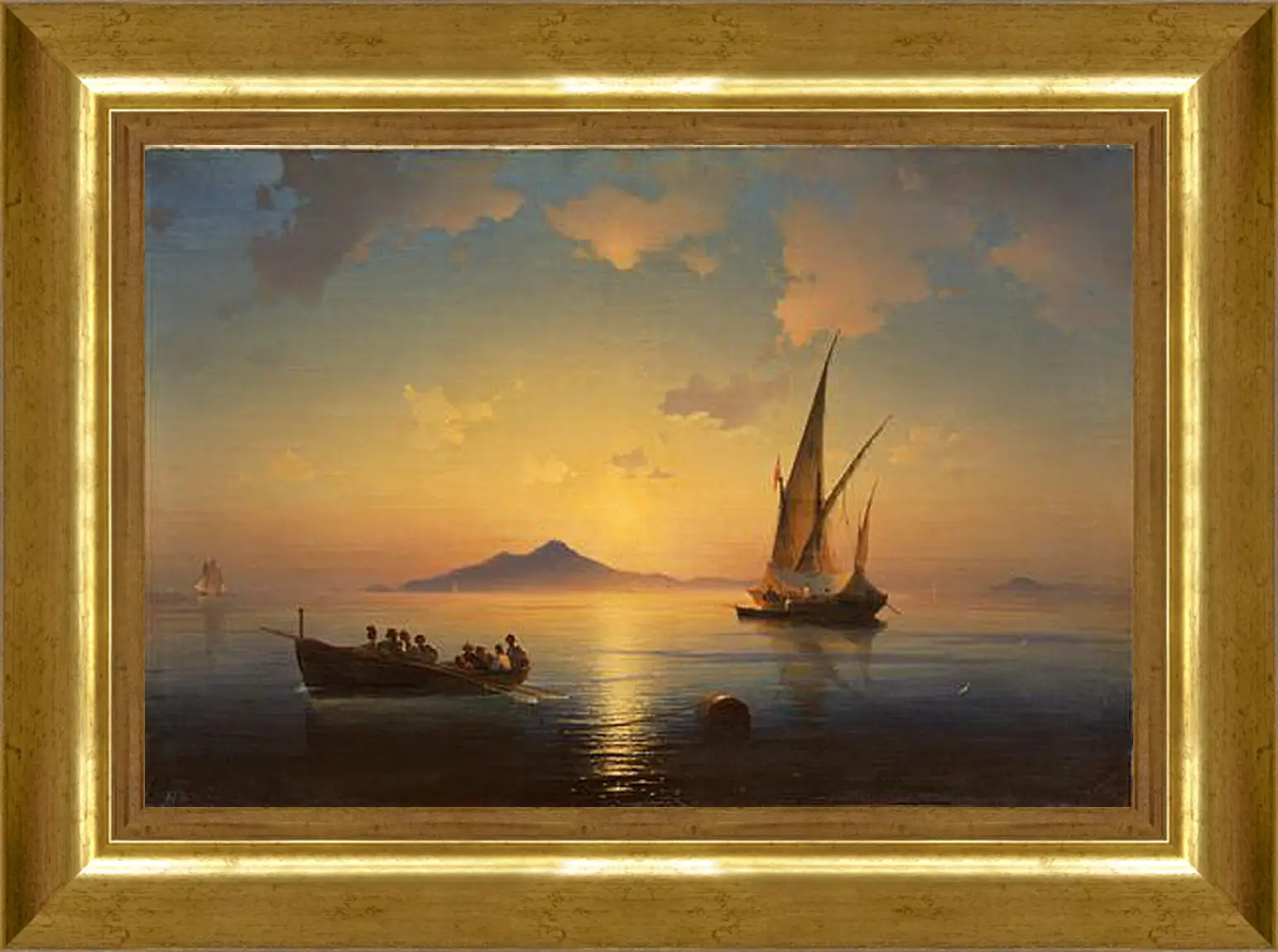 Картина в раме - Неаполитанский залив. 1841. Иван Айвазовский