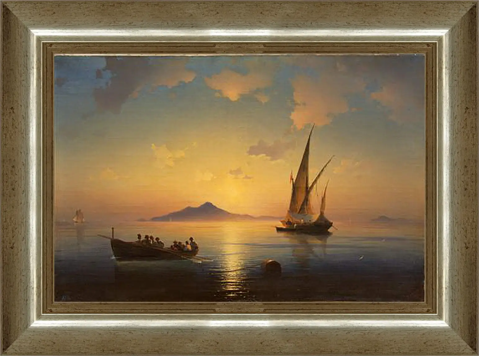 Картина в раме - Неаполитанский залив. 1841. Иван Айвазовский