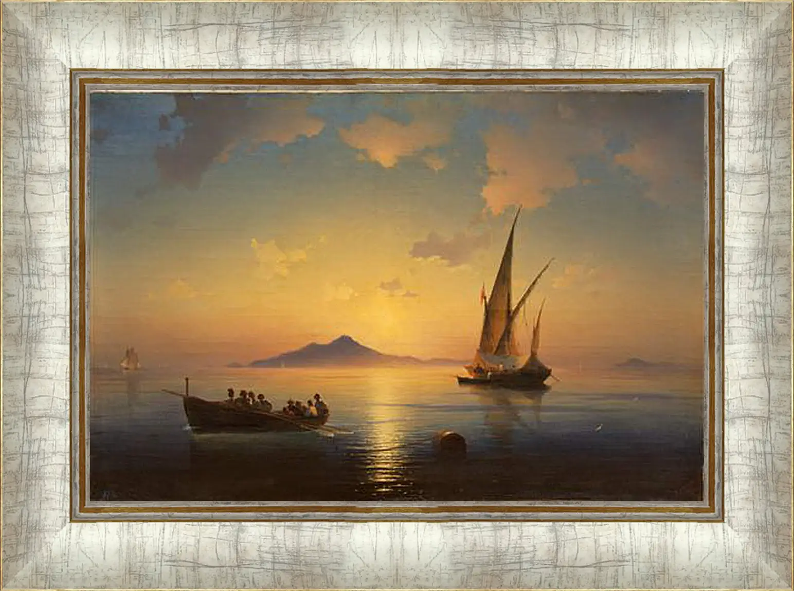 Картина в раме - Неаполитанский залив. 1841. Иван Айвазовский