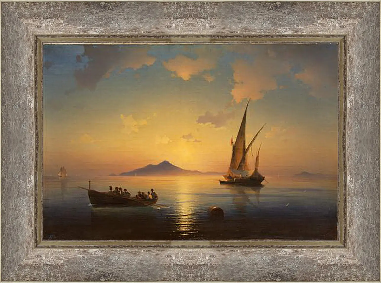 Картина в раме - Неаполитанский залив. 1841. Иван Айвазовский
