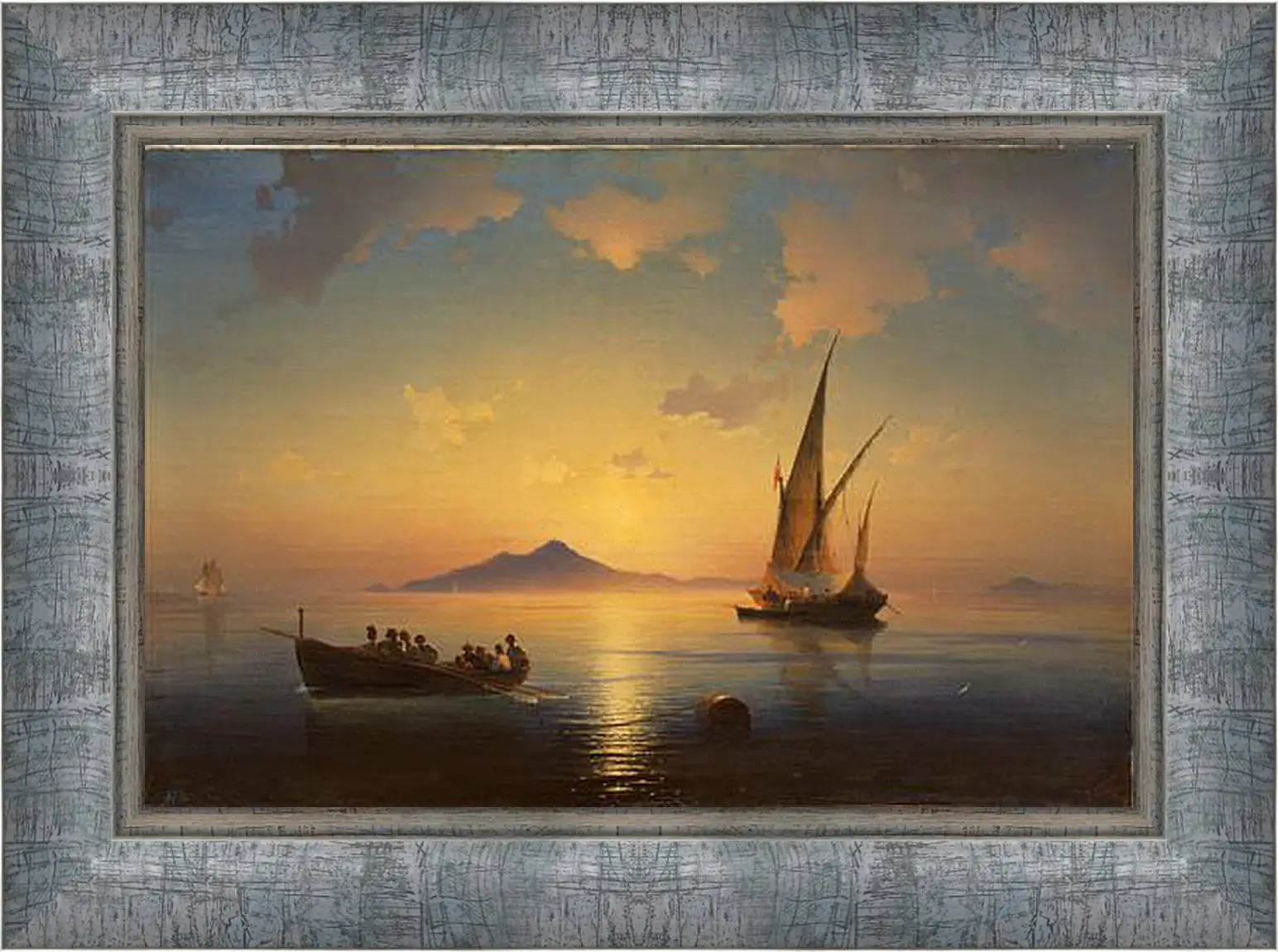 Картина в раме - Неаполитанский залив. 1841. Иван Айвазовский