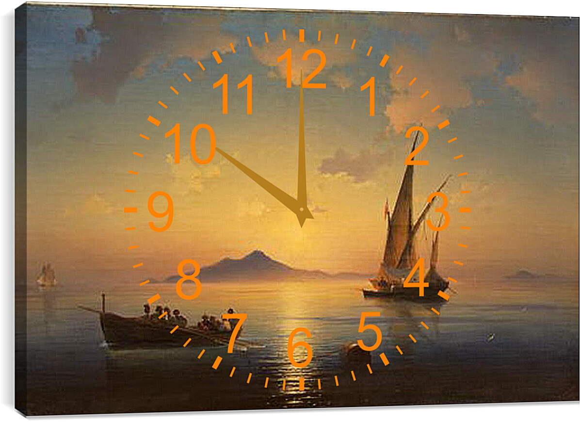 Часы картина - Неаполитанский залив. 1841. Иван Айвазовский
