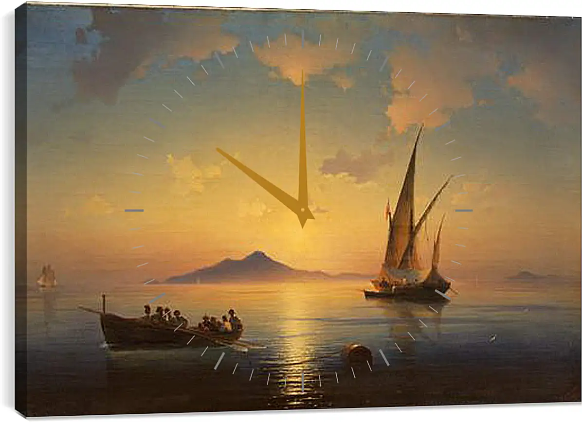 Часы картина - Неаполитанский залив. 1841. Иван Айвазовский