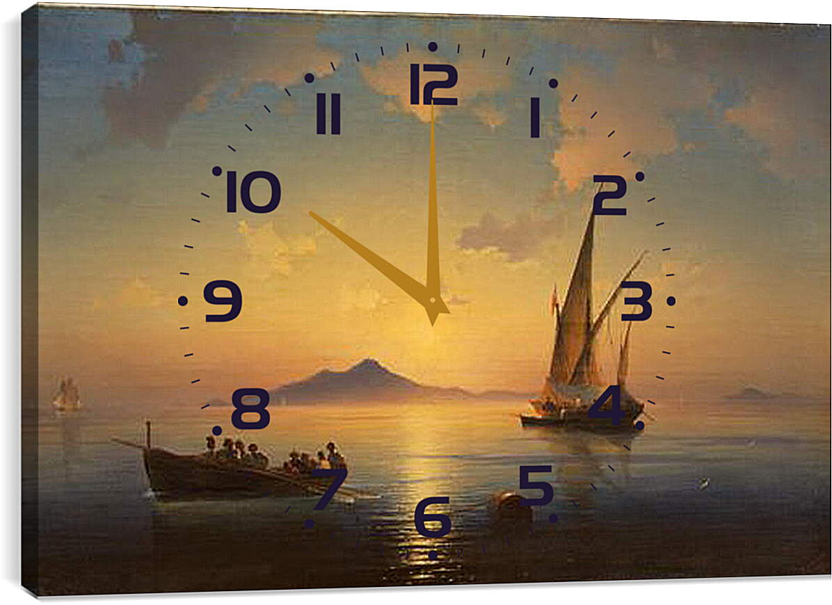 Часы картина - Неаполитанский залив. 1841. Иван Айвазовский
