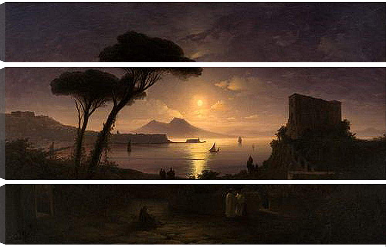 Модульная картина - Неаполитанский залив в лунную ночь. Иван Айвазовский
