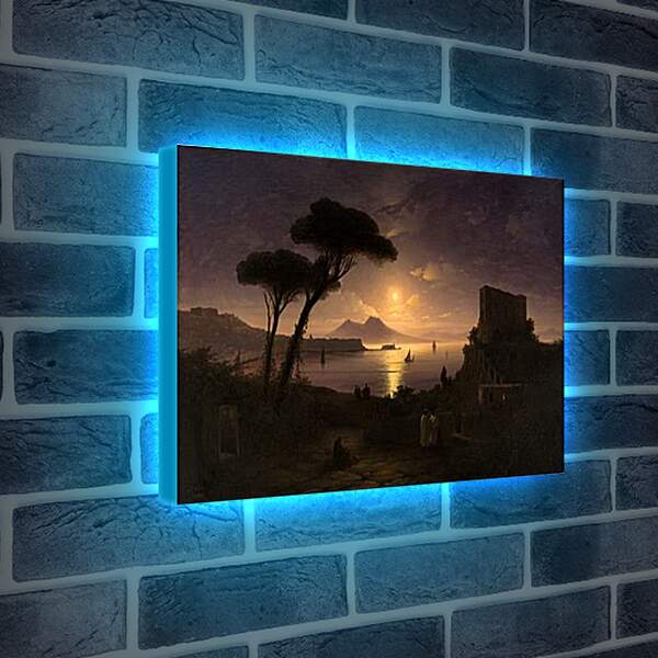 Лайтбокс световая панель - Неаполитанский залив в лунную ночь. Иван Айвазовский
