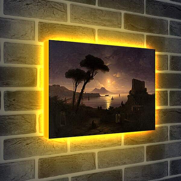 Лайтбокс световая панель - Неаполитанский залив в лунную ночь. Иван Айвазовский
