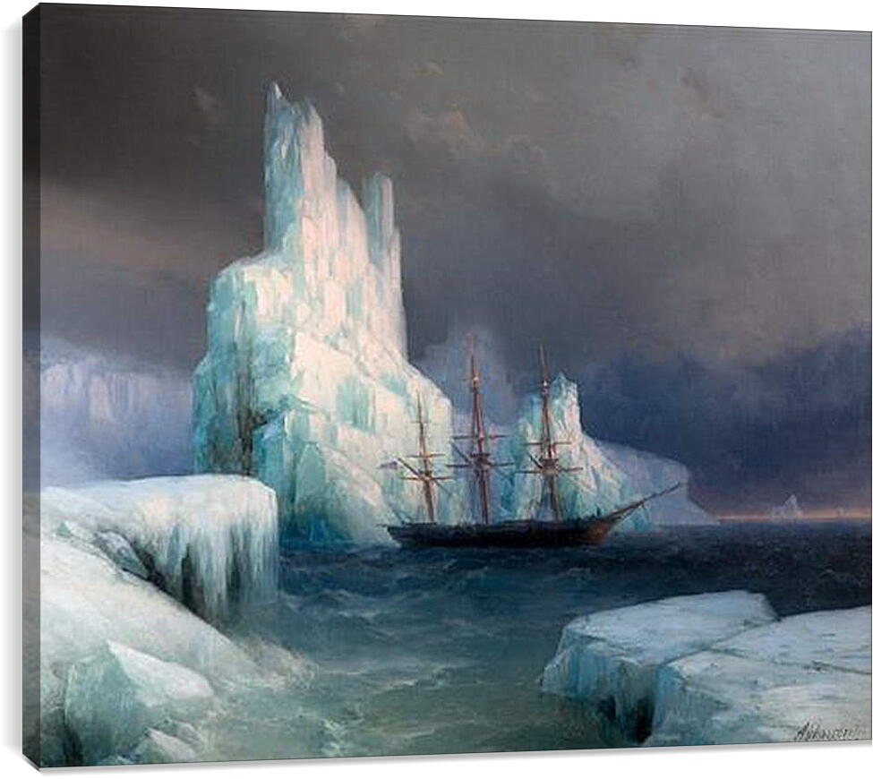 Постер и плакат - Ледяные горы в Антарктике. Иван Айвазовский
